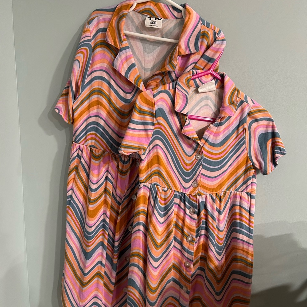 Cotton On Kids Dresses in Pink and Orange Waves